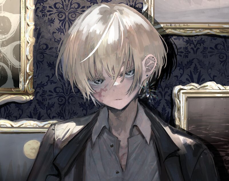 Blonde-haired Anime Character — Gray, Dramatic