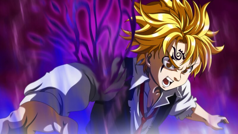 Blonde-haired Anime Character — Purple, Dramatic