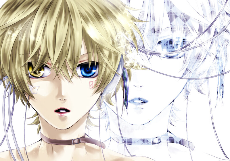 Blonde-haired Anime Character — White