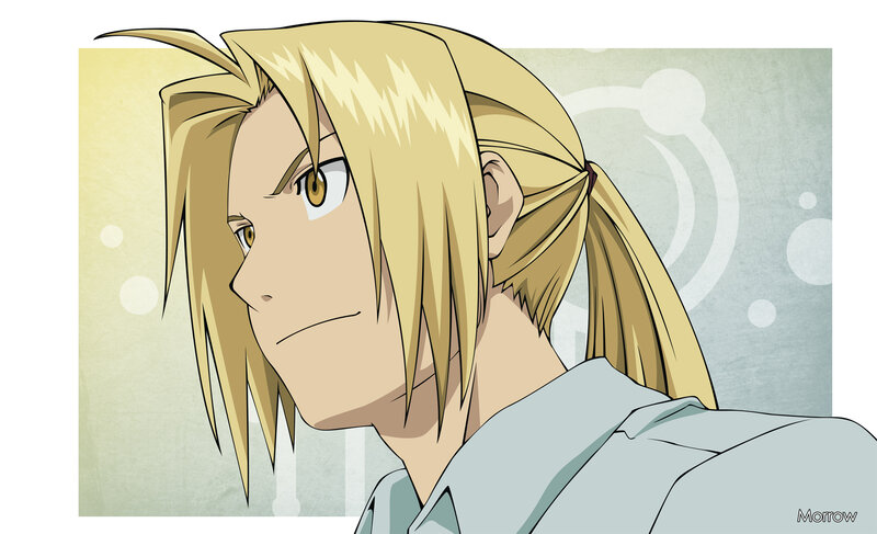 Blonde-haired Anime Character — Yellow, Serious, Ponytail