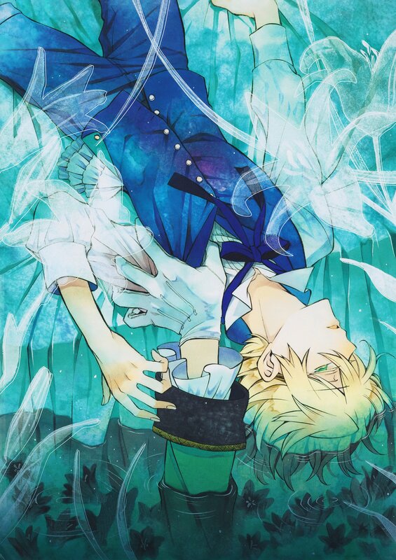 Blonde-haired Boy in Water — Blue, Serene