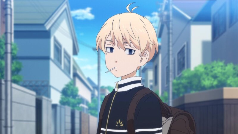 Blonde-haired Boy with Backpack