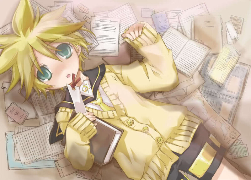 Blonde-haired Boy with Papers