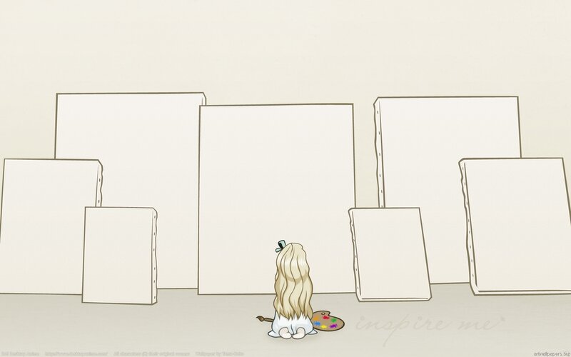 Blonde-haired Character — Beige, Calm