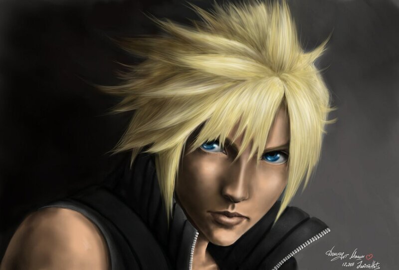 Blonde-haired Character — Black