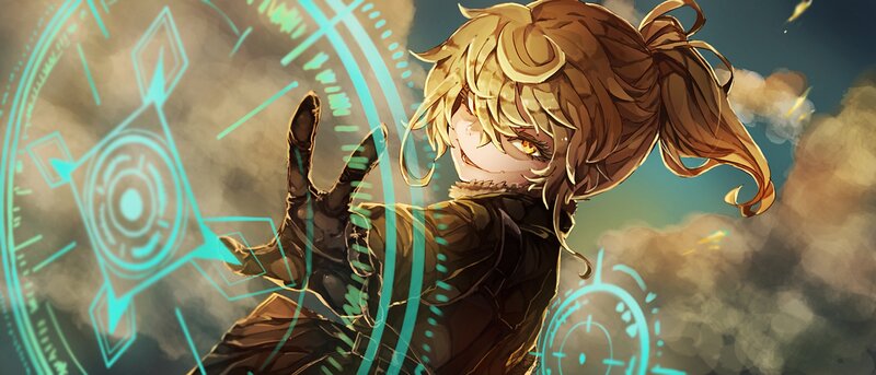 Blonde-haired Character — Brown, Dramatic, Anime