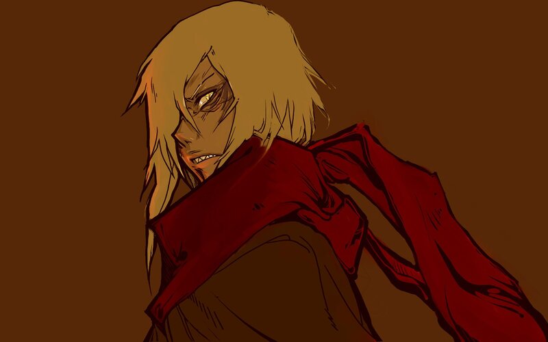 Blonde-haired Character — Brown, Dramatic, Manga