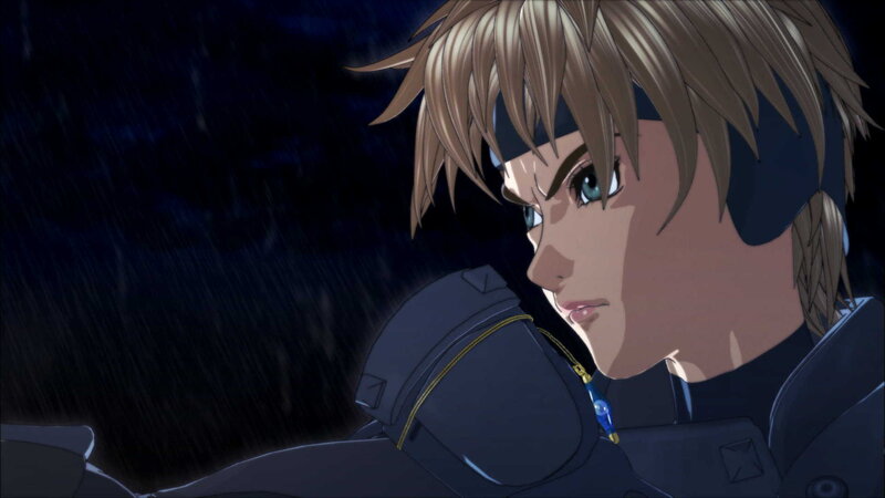 Blonde-haired Character in Rain