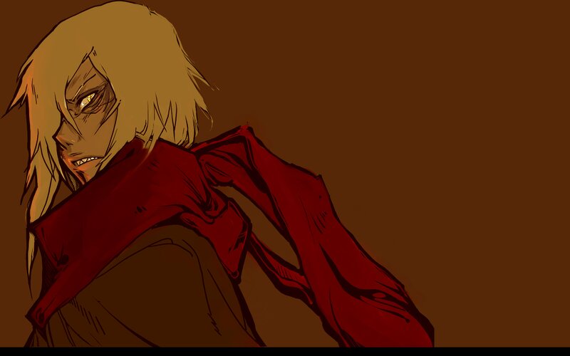 Blonde-haired Character in Red Cloak — Brown