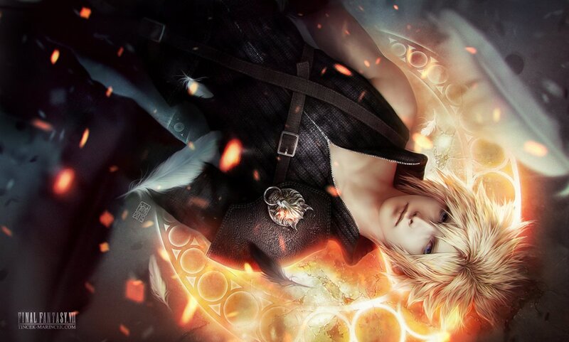 Blonde-haired Character Lying — Orange