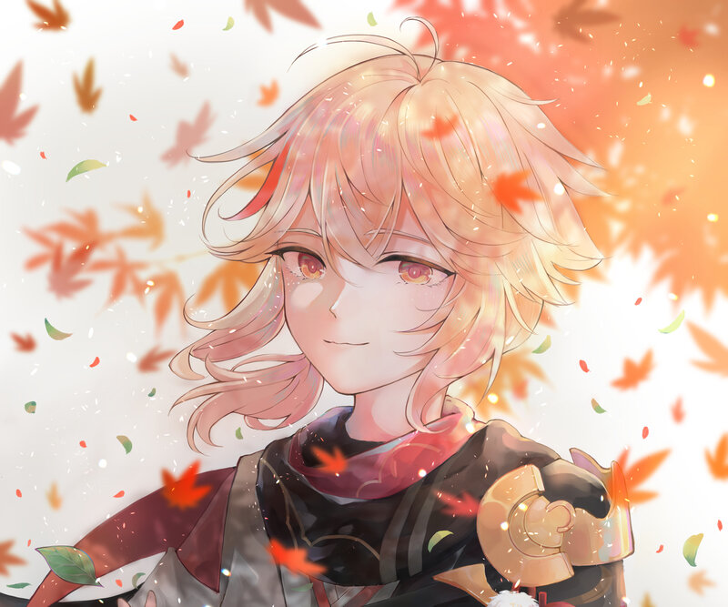 Blonde-haired Character — Orange, Serene