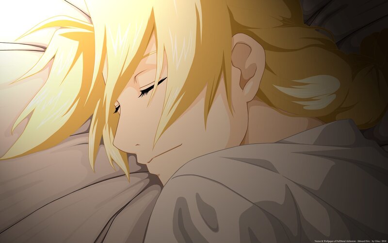 Blonde-haired Character Sleeping — Yellow, Calm