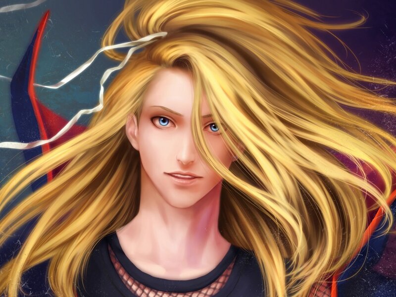 Blonde-haired Character — Yellow, Dramatic, Digital Art