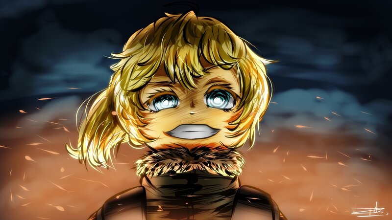 Blonde-haired Character — Yellow, Dramatic, Night