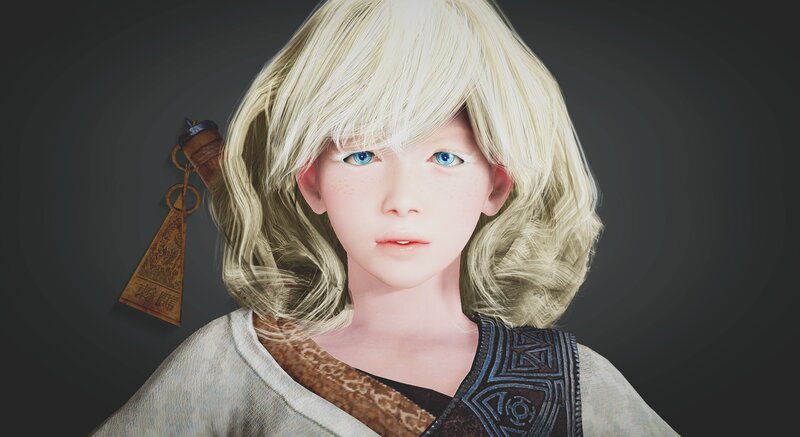 Blonde-haired Child — White