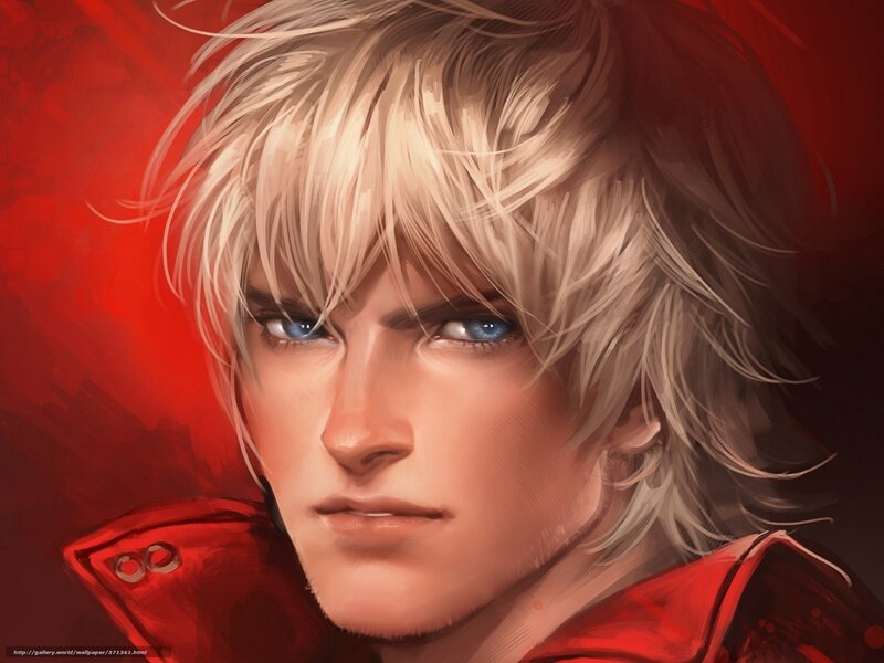 Blonde-haired Man — Red, Dramatic
