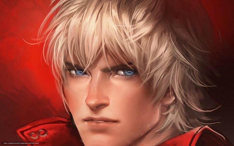 Blonde-haired Man — Red