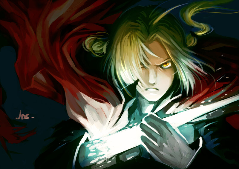 Blonde-haired Warrior — Black, Dramatic