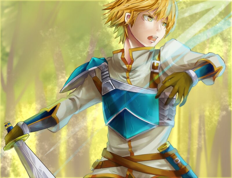 Blonde-haired Warrior — Blue