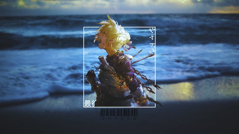 Blonde-haired Warrior on Beach