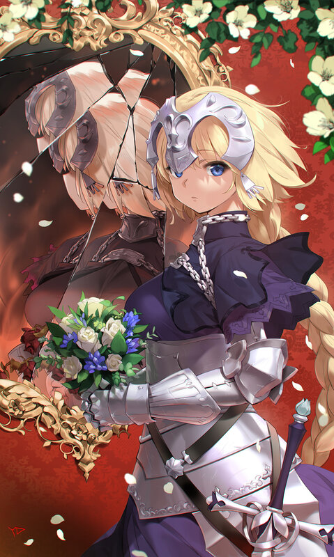 Blonde Knight Holding Flowers