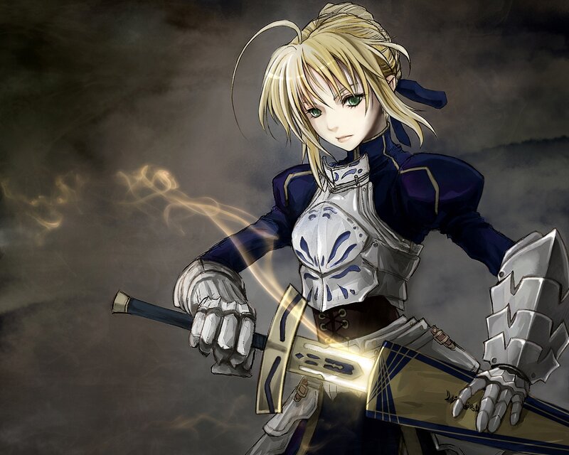 Blonde Knight Holding Sword