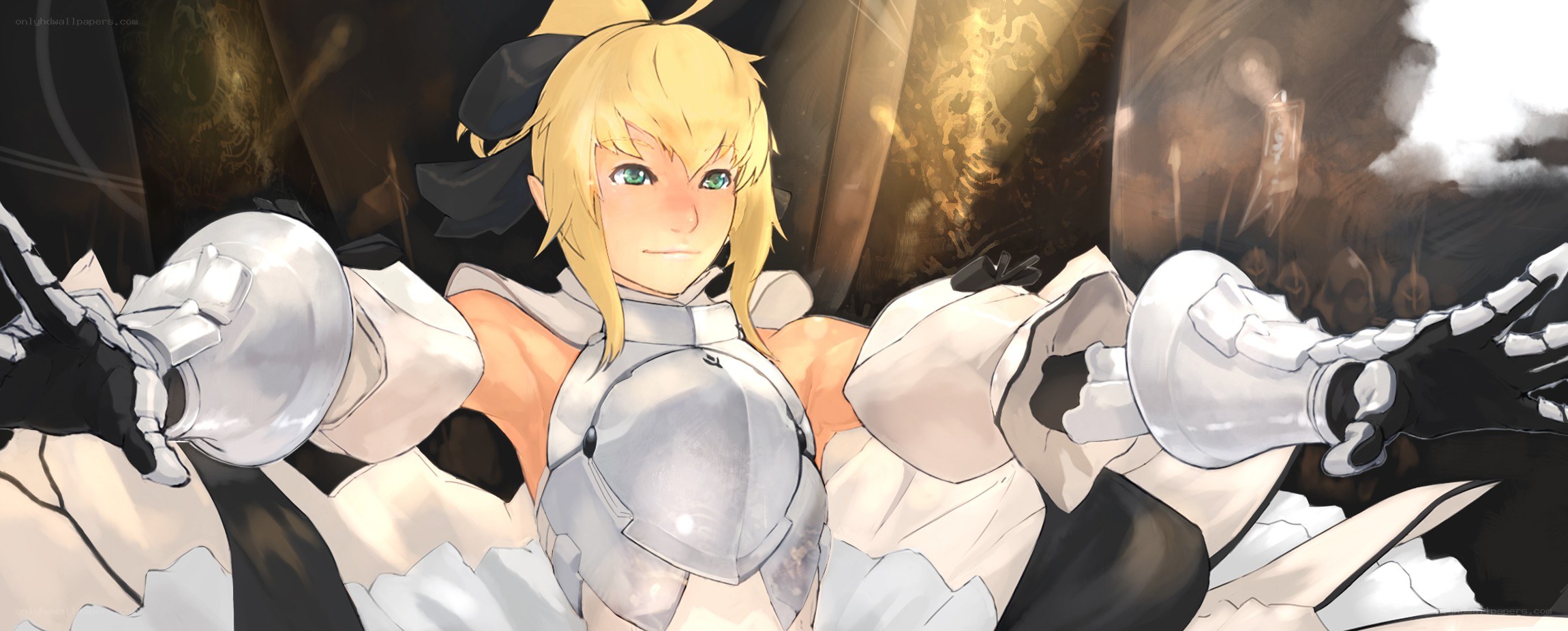 blonde knight in armor