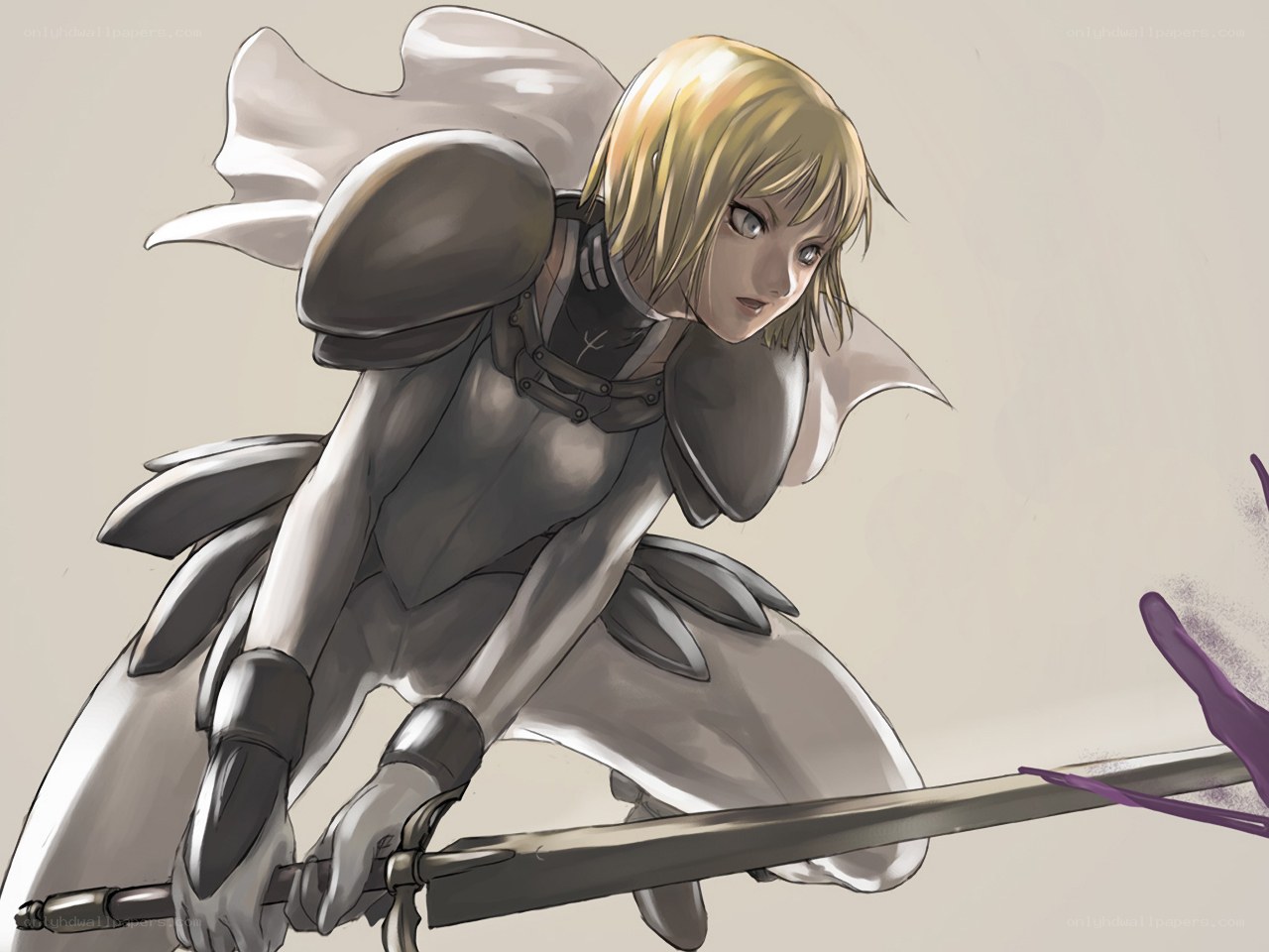 Blonde knight in armor