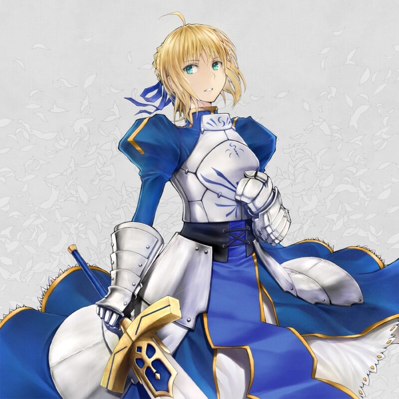 Blonde Knight in Armor — Blue, Calm, Anime
