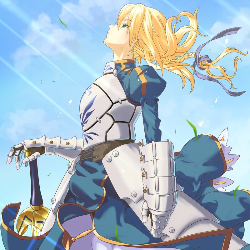Blonde Knight in Armor — Blue, Serene
