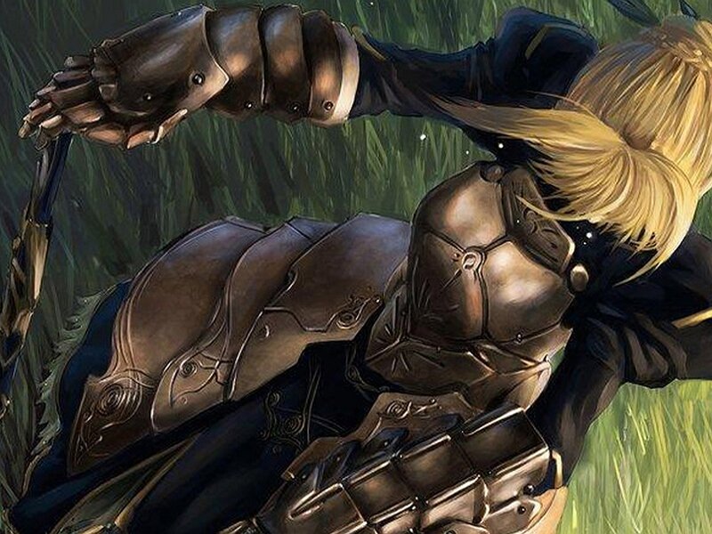 Blonde Knight in Armor — Brown, Dramatic, Digital Art