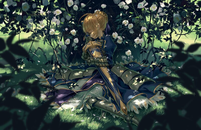 Blonde Knight in Armor — Green