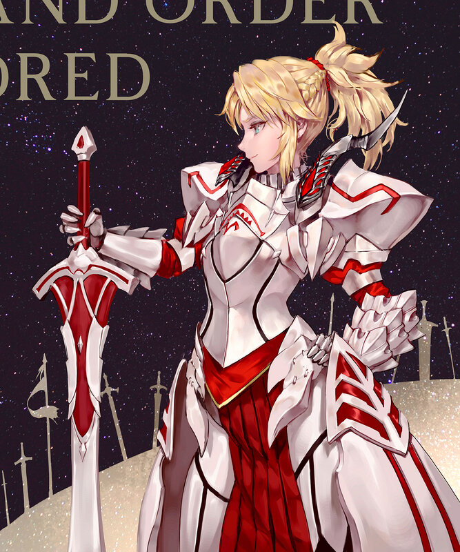Blonde Knight in Armor — White