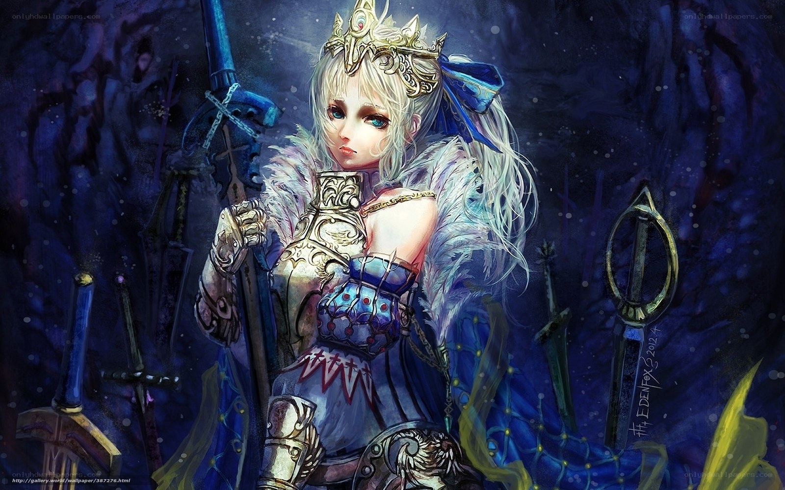 Blonde knight in armor