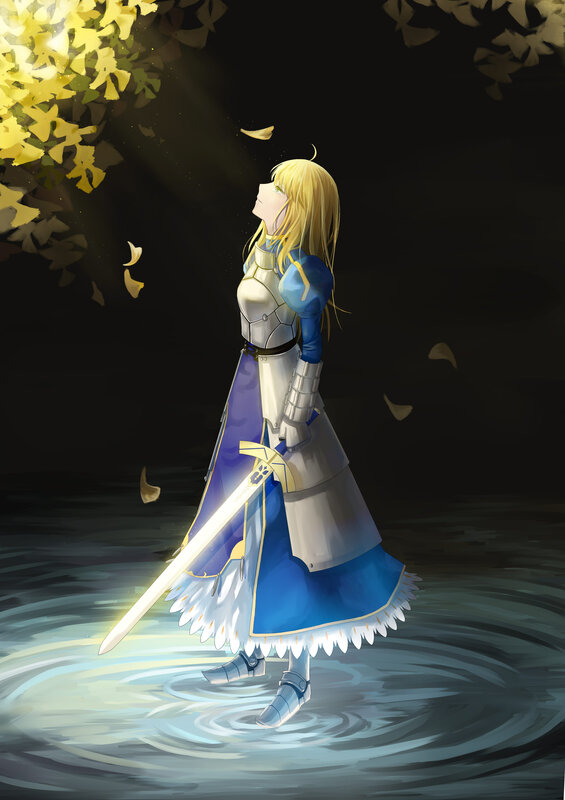 Blonde Knight in Water