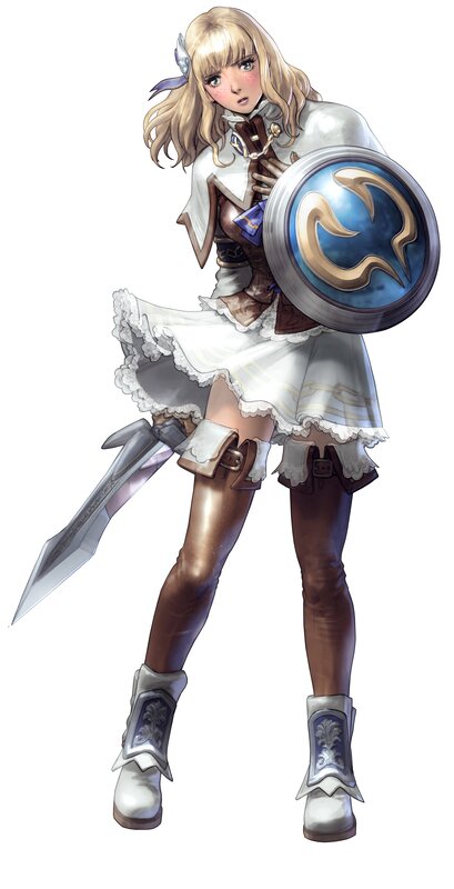 Blonde knight in white armor