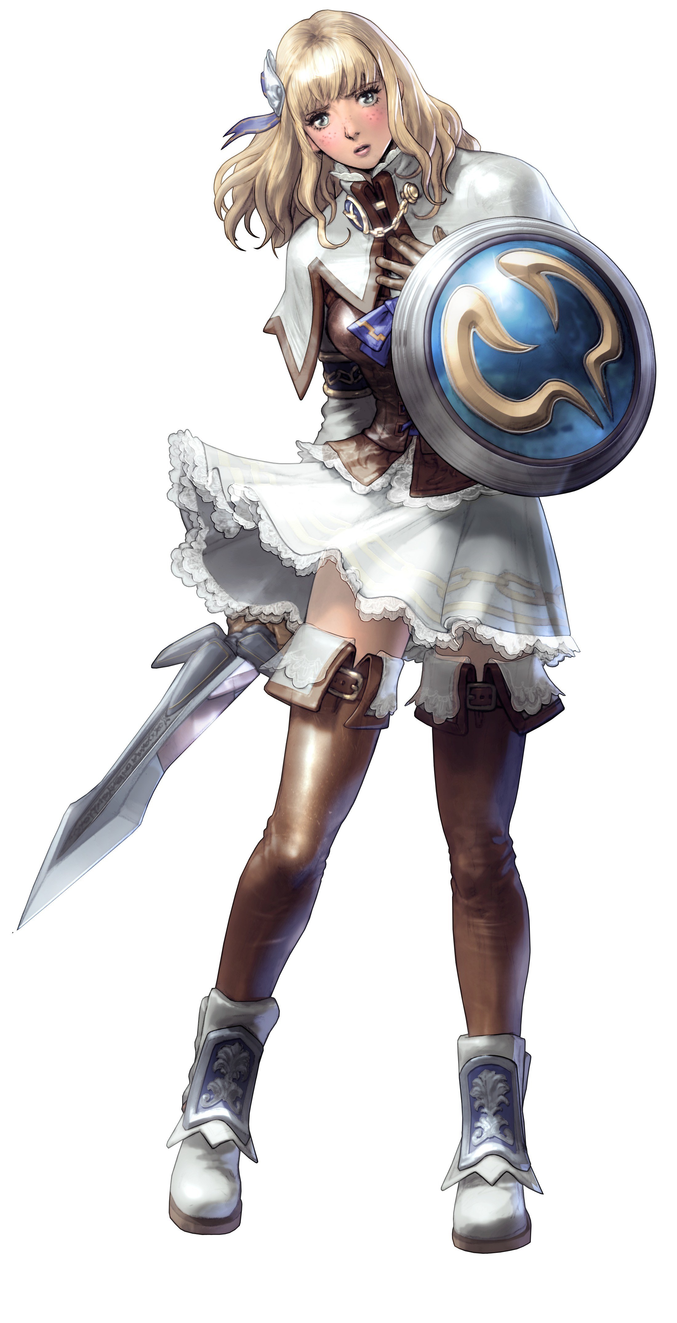 Blonde knight in white armor