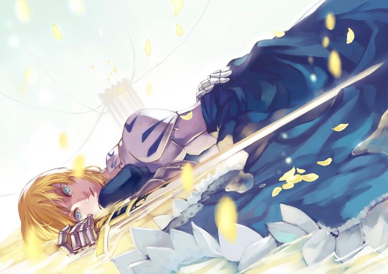 Blonde Knight Lying Down — Blue