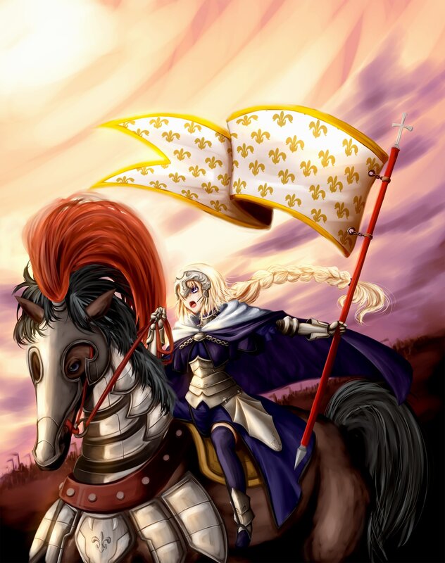 Blonde Knight on Horse — Purple