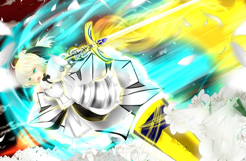 Blonde Knight Wielding Sword