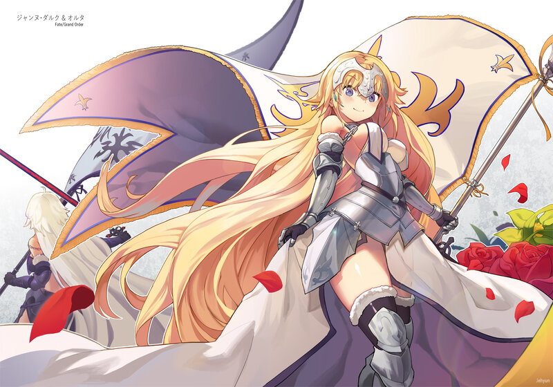 Blonde Knight with Flag
