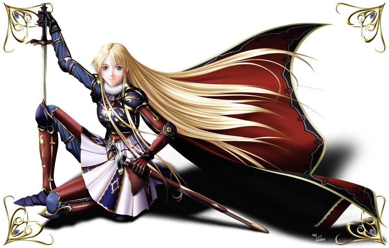 Blonde knight with sword