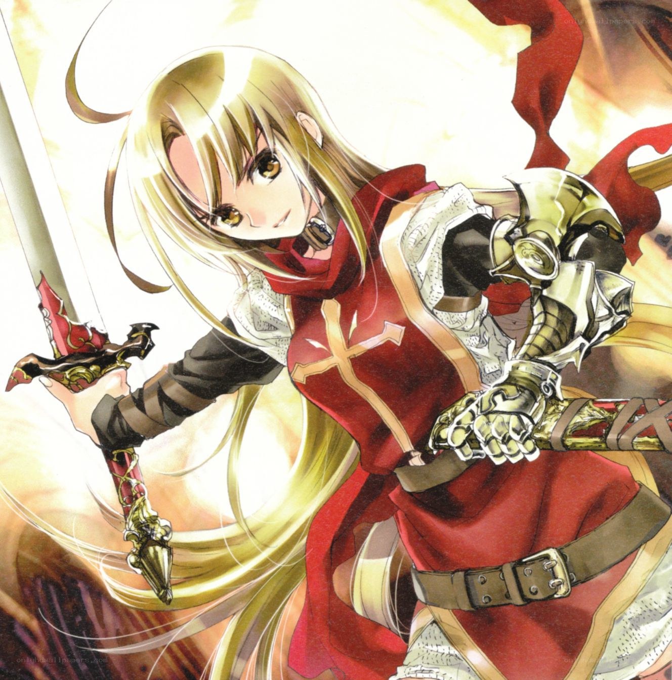 Blonde knight with sword
