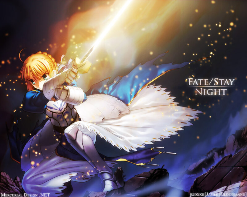Blonde Knight with Sword — Blue, Dramatic, Night, Anime, Armor, Wings