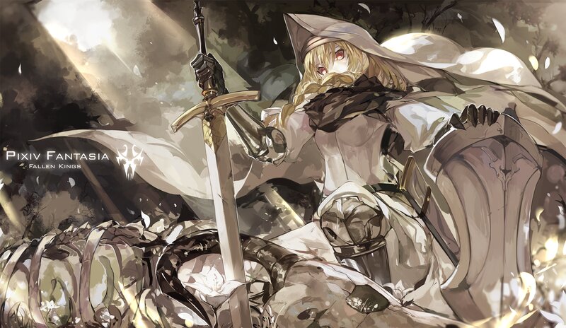 Blonde Knight with Sword — Brown
