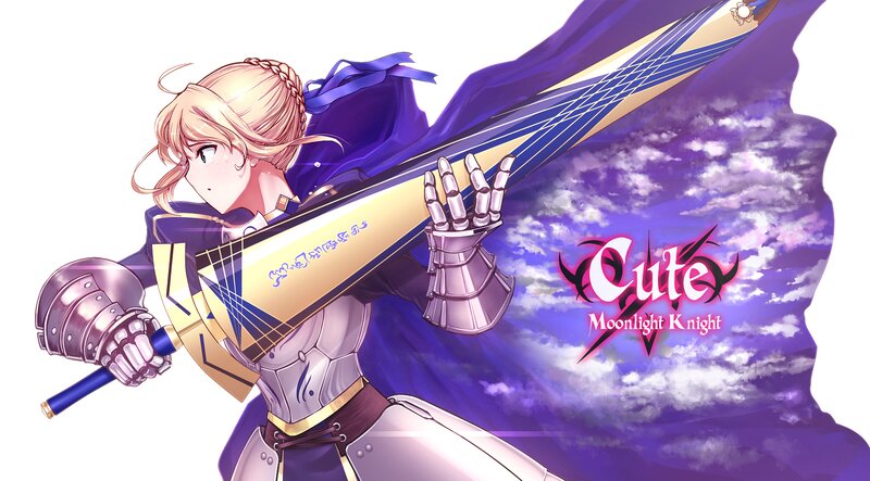 Blonde Knight with Sword — Purple, Dramatic