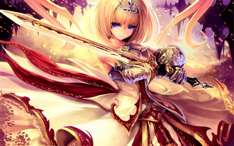 Blonde knight with sword