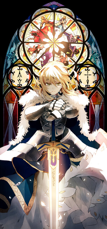 Blonde Knight with Sword — White, Dramatic, Night