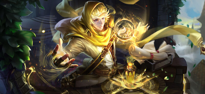 Blonde Mage Casting Spell — Gold