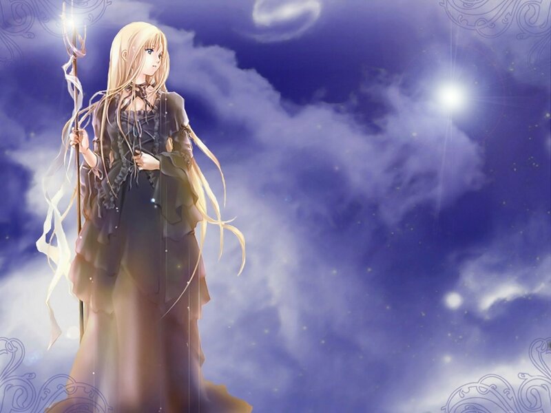 Blonde mage with staff